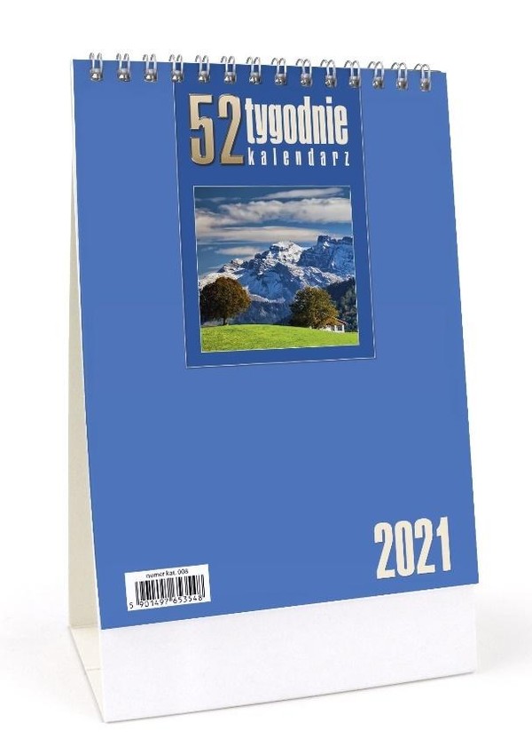 Kalendarz biurkowy 2021 niebieski