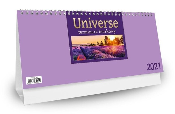 Kalendarz biurkowy 2021 Universe fioletowy