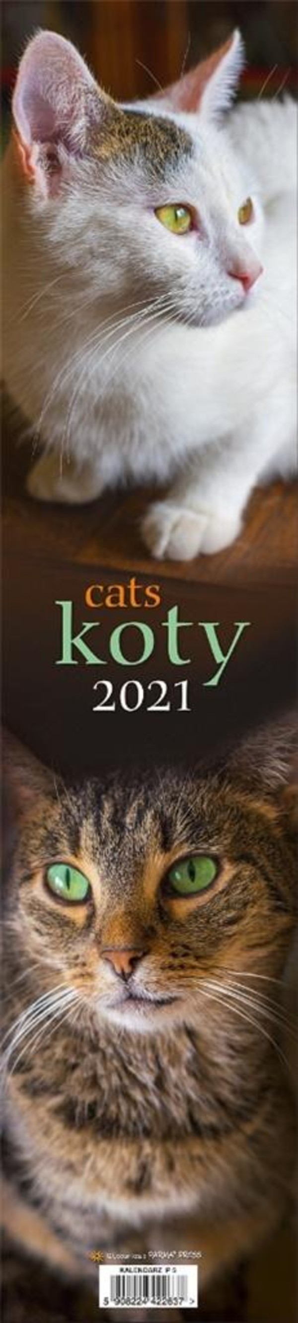 Kalendarz ścienny 2021 paskowy Koty