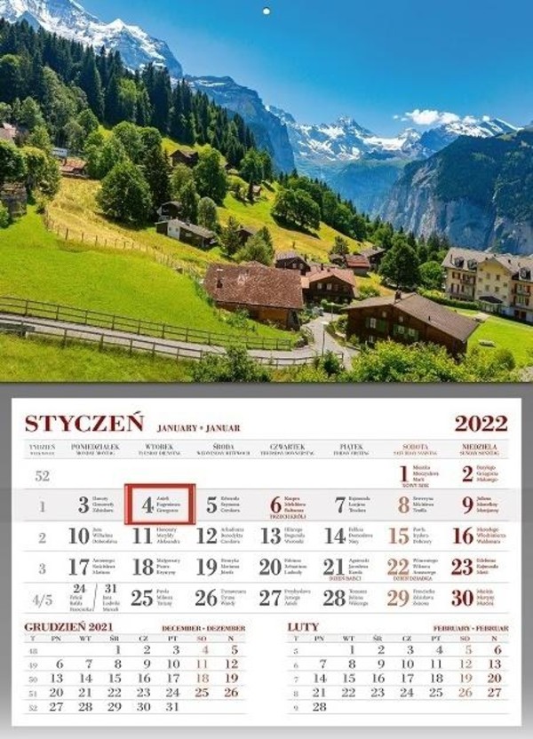 Kalendarz 2022 Ścienny Jednodzielny Góry