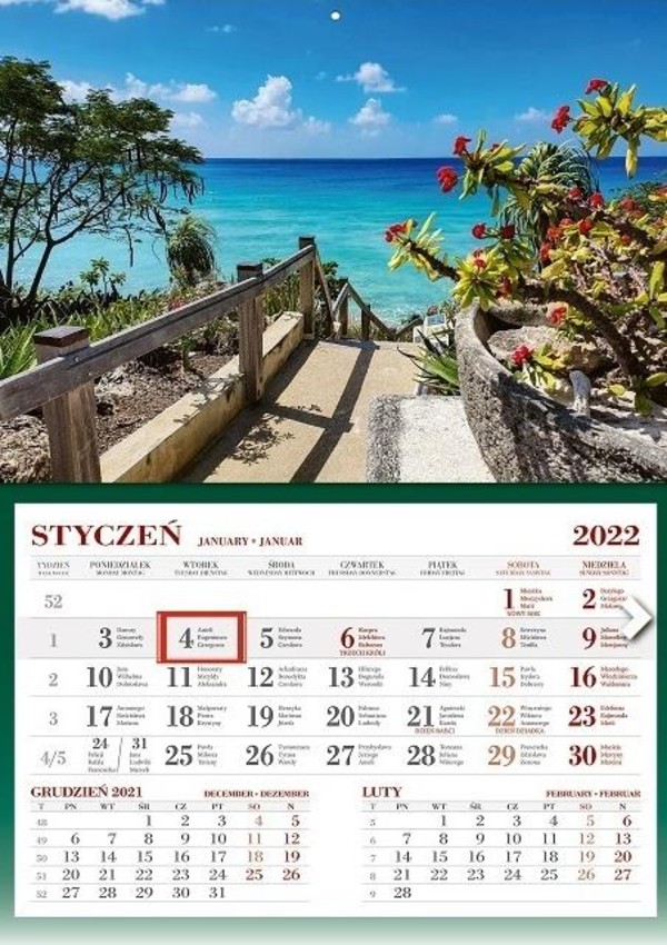 Kalendarz 2022 Ścienny Jednodzielny Morze