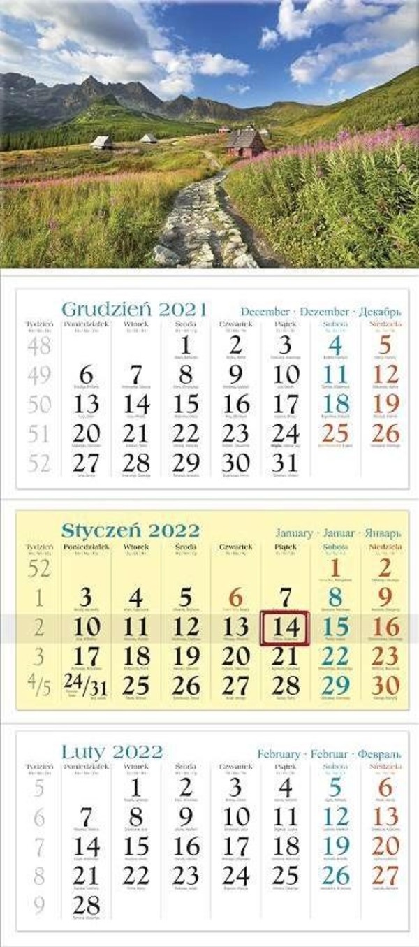 Kalendarz 2022 Trójdzielny Tatry KT1