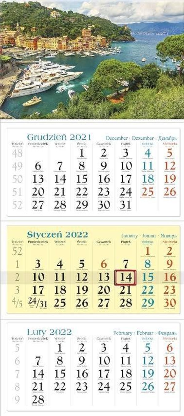 Kalendarz 2022 Trójdzielny Widok KT10