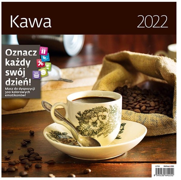 Kalendarz 2022 z naklejkami Kawa