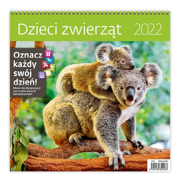 Kalendarz 2022 z naklejkami Dzieci zwierząt