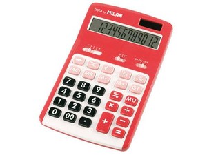 Kalkulator Milan 12 pozycyjny, czerwony