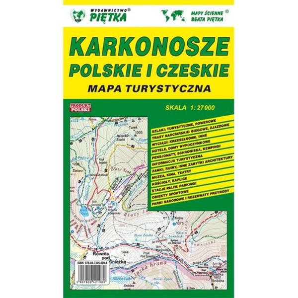 Karkonosze polskie i czeskie mapa turystyczna Skala: 1:27 000