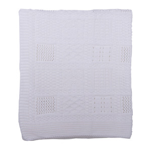 Kocyk tkany z bawełny organicznej Frame White