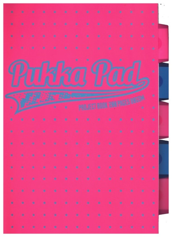 Kołozeszyt A4 200 kartek w kratkę Pukka Pad Neon Dots różowy