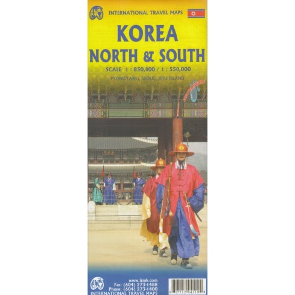 Korea North and South Road map / Korea Północna i Południowa Mapa samochodowa Skala 1:830 000 / 1:550 000