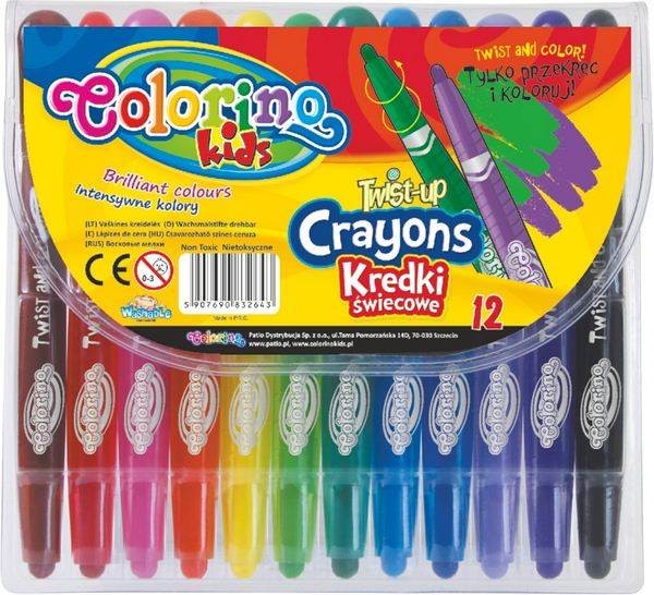 Kredki colorino kids świecowe wykręcane mini 12 kolorów
