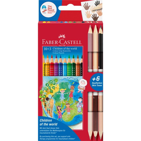 Kredki ołówkowe Faber-Castell Grip 2001 10 kolorów + 3 kredki dwustronne