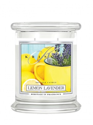Lemon Lavender - średni, klasyczny słoik z 2 knotami