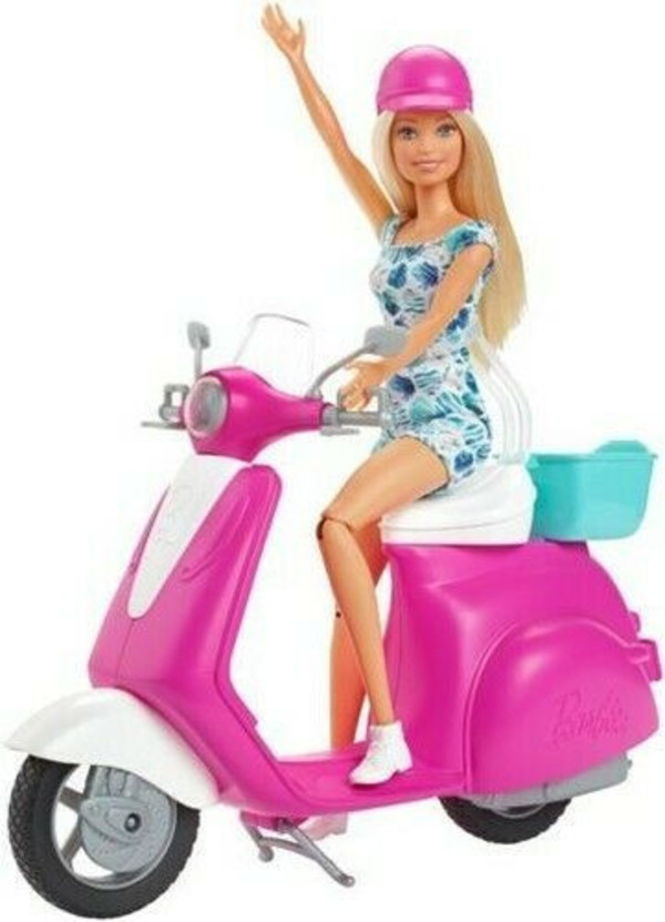 Barbie Lalka ze skuterem GBK85