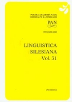 Linguistica Silesiana vol. 31