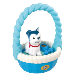 Little Live Pets Piesek w koszyku niebieski