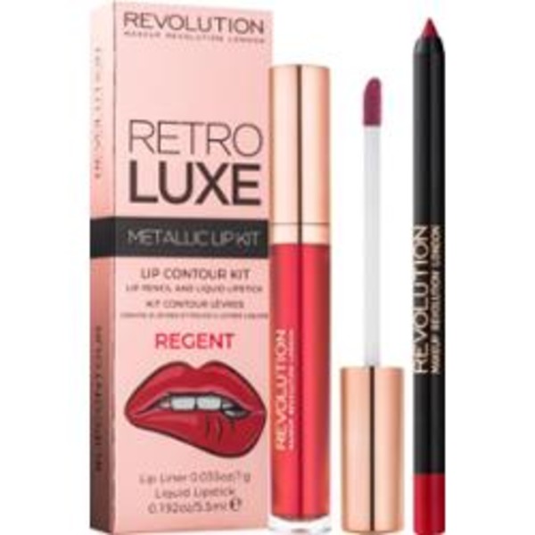 Retro Luxe Metallic Lip Kit Regent Zestaw do ust konturówka + błyszczyk