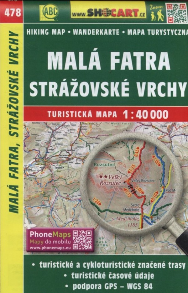Mala Fatra Strazovske Vrchy Mapa Turistica / Mała Fatra Góry Strażowskie Mapa turystyczna Skala 1:40 000