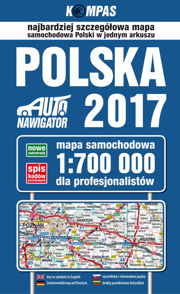 Mapa samochodowa Polski dla profesjonalistów Skala: 1:700 000