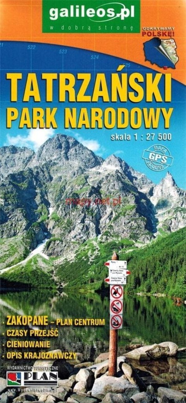 Tatrzański Park Narodowy Mapa turystyczna Skala: 1:27 500