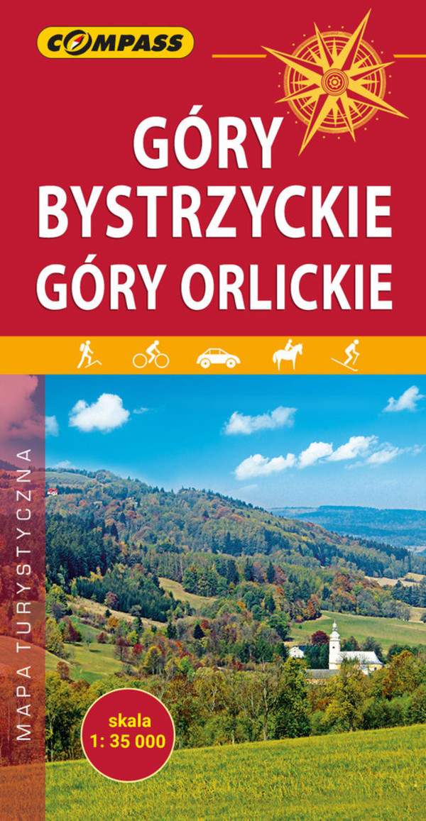 Góry Bystrzyckie, Góry Orlickie Mapa turystyczna Skala: 1:35 000