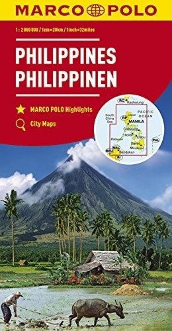 Filipiny Mapa kontynentalna Skala 1:2 000 000