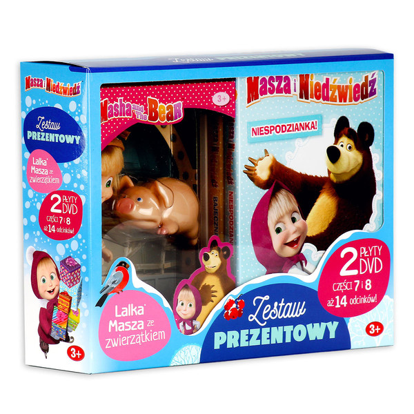 Masza i Niedźwiedź Pakiet 2 płyt DVD z lalką (Części 7-8)