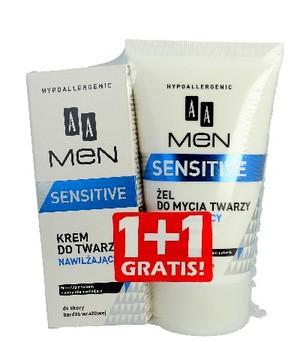 Men Sensitive Duo Krem do twarzy nawilżający + żel do mycia gratis