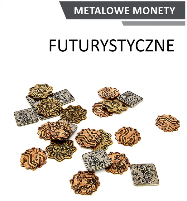 Metalowe Monety Futurystyczne zestaw 24 monet