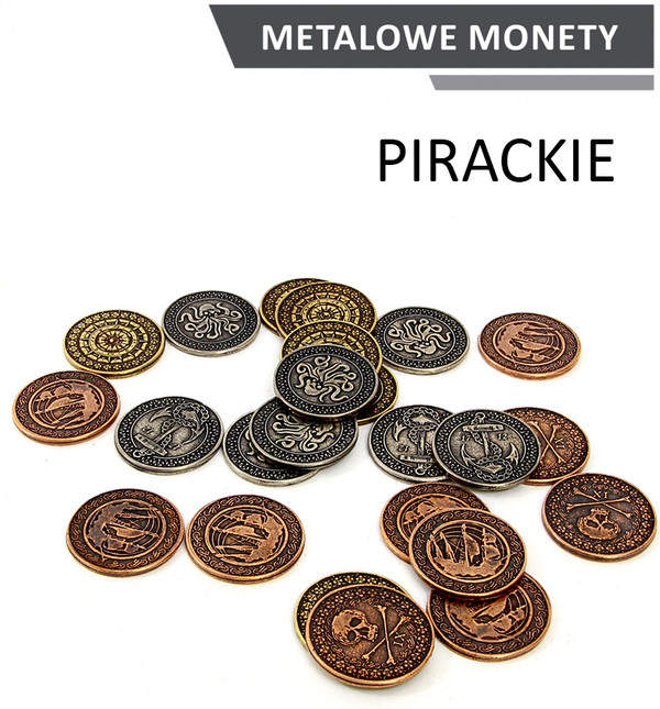Metalowe Monety Pirackie zestaw 24 monet