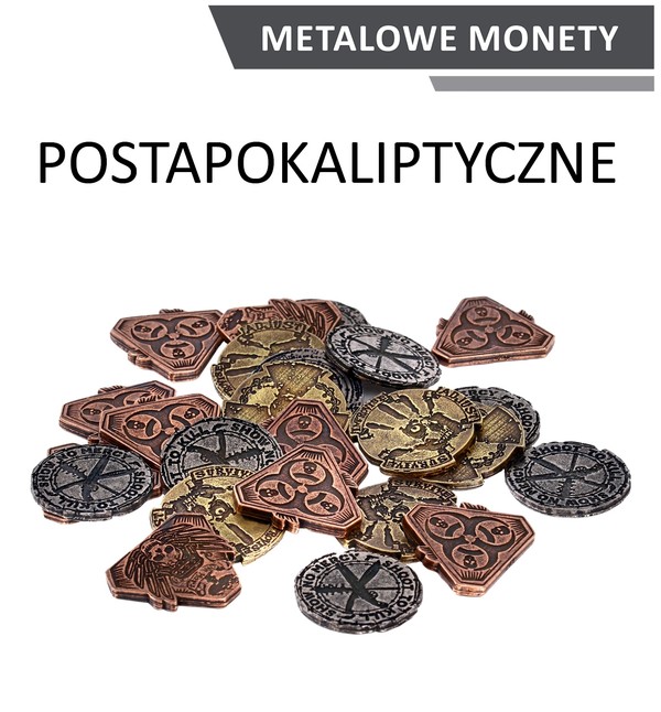 Metalowe monety Postapokaliptyczne (zestaw 24 monet)