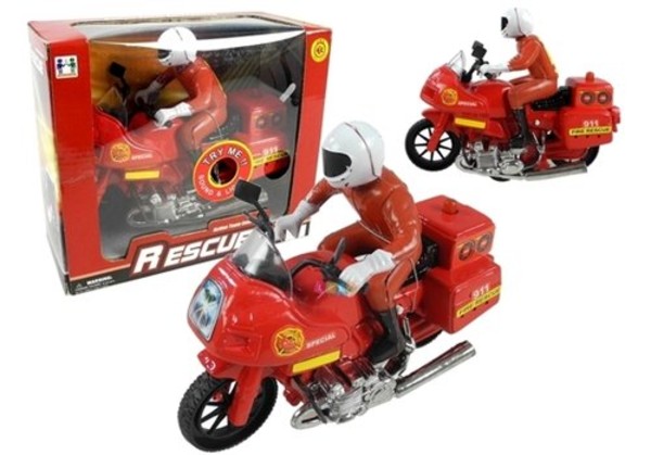 Motocykl Ścigacz ze strażakiem Światło i dźwięk