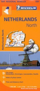 Netherlands North road map / Holandia Północna Mapa samochodowa Skala 1:200 000