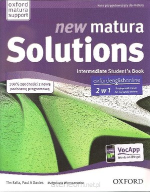New Matura Solutions. Intermediate Student`s Book Podręcznik + Online Workbook Zeszyt ćwiczeń online