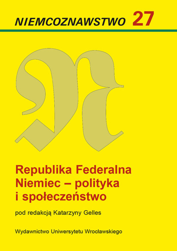 Republika Federalna Niemiec polityka i społeczeństwo Niemcoznawstwo 27