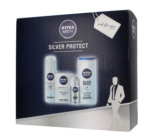 Men Silver Protect Balsam po goleniu+żel do golenia+żel pod prysznic+deo roll-on