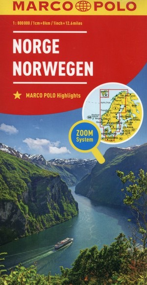 Norwegen Autokarte / Norwegia Mapa samochodowa (Marco Polo) Skala: 1:800 000