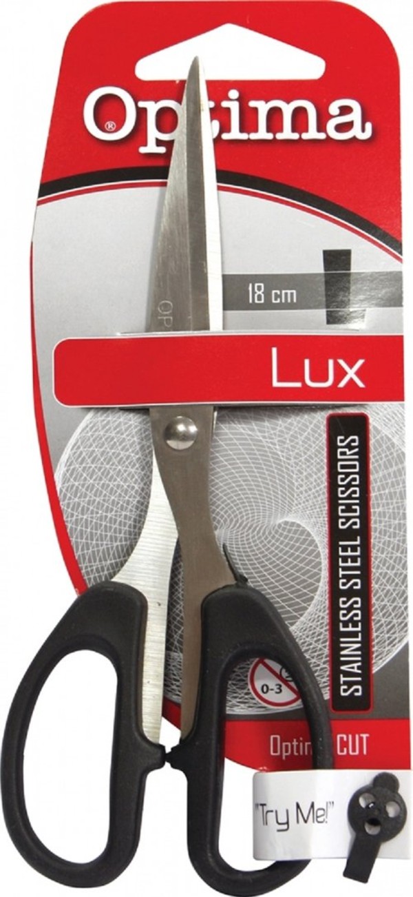 Nożyczki Lux M 18 cm Blister Optima