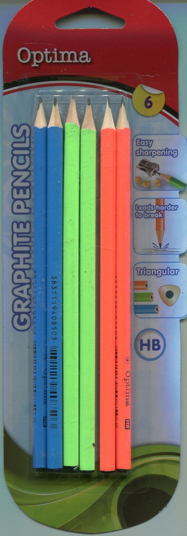 Ołówek grafitowy HB 6 sztuk