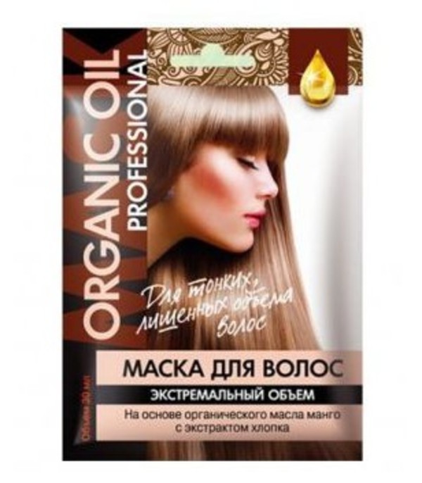 Organic Oil Professional Organiczna maska do włosów ekstremalna objętość Mango i Ektrakt z Bawełny
