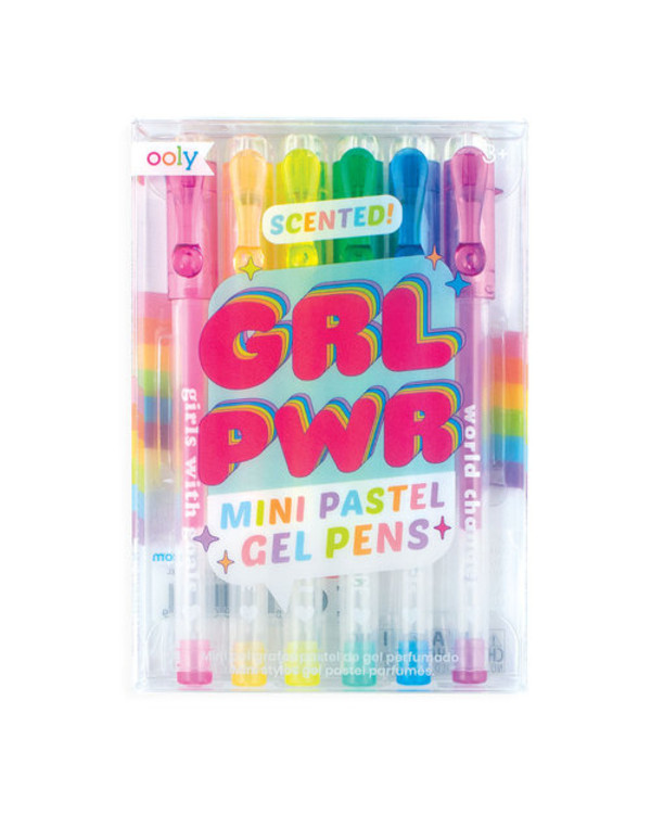 Pachnące mini długopisy żelowe pastelowe GRL PWR 6 sztuk
