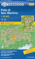 Pale di San Martino Carta topografica / Pale di San Martino Mapa topograficzna Skala: 1:25 000