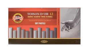 Pastele suche Toison D`Or 12 sztuk odcienie szarości