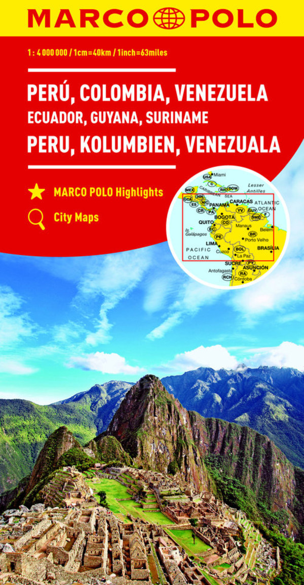 Peru, Kolumbia, Wenezuela, Ekwador, Gujana, Surinam