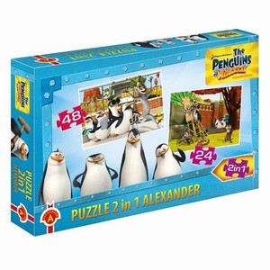 Puzzle Pingwiny z Madagaskaru 24 elementy 2 w 1
