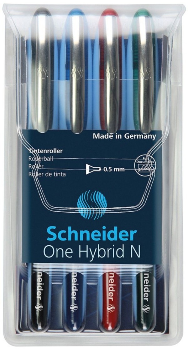 Pióro kulkowe Schneider One Hybrid N 0,5 mm 4 sztuki w etui mix kolorów