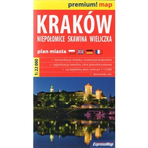 Plan miasta. Kraków Niepołomice, Skawina, Wieliczka Skala 1:22 000