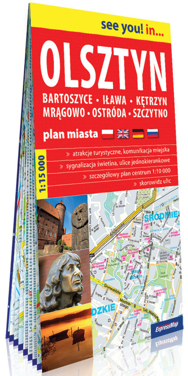 Olsztyn, Bartoszyce, Iława, Kętrzyn, Mrągowo, Ostróda, Szczytno. Plan miasta Skala 1: 15 000