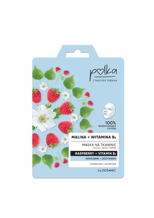 Malina + Witamina B3 Maska na tkaninie nawilżenie i odżywienie