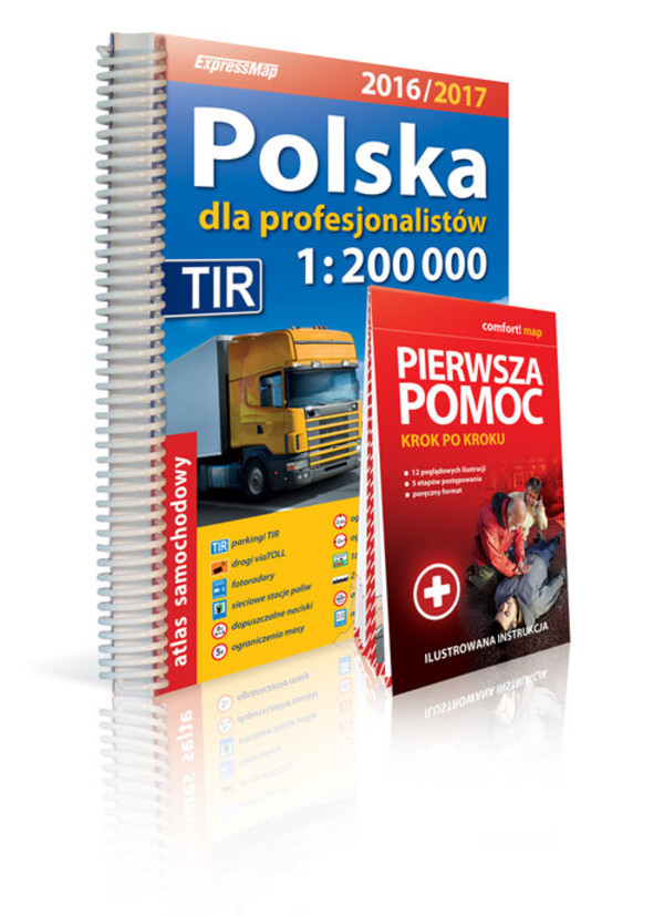 Polska Atlas samochodowy dla profesjonalistów 1:200 000 + Pierwsza pomoc